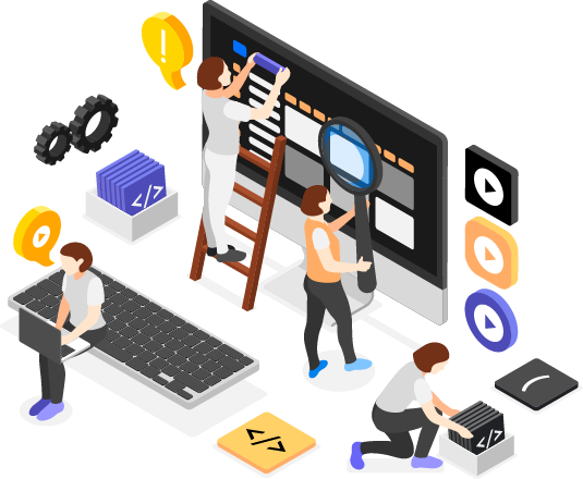 Team collaborating on administrative tasks